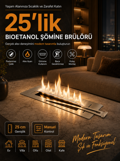 25’lik Bioetanol Şömine